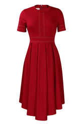 Elegante vestido azul real de corte A hasta la rodilla